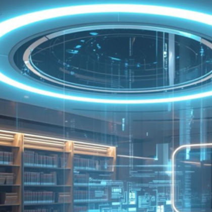 Zdjęcie przedstawiające nowoczesną Bibliotekę 