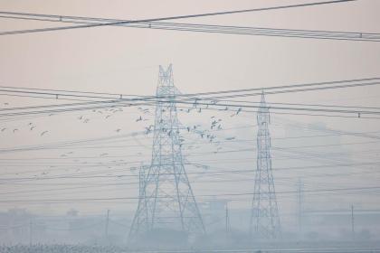 widok na miasto w mgle